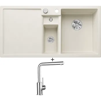 Granitový dřez Granitový dřez SET Blanco COLLECTIS 6 S bílá soft 527058 + Blanco MILA chrom 519414