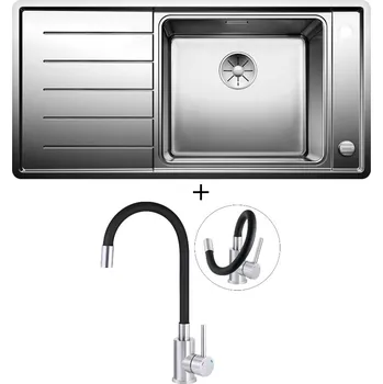 Nerezový dřez Nerezový dřez SET Blanco ANDANO XL 6 S-IF nerez hedvábný lesk 522999 + Deante NEO LUNO BOC B720 nerez