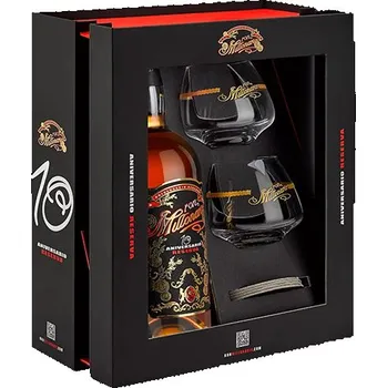 Rum Millonario 10 let Aniversario Reserva + skleničky 0,7 l