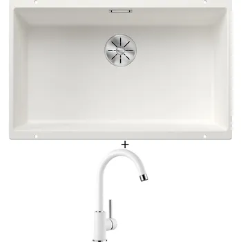 Dřez pod desku SET Blanco SUBLINE 700 U bílá 523446 + Blanco MIDA bílá 519418