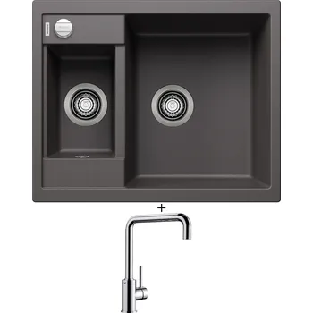 Granitový dřez Granitový dřez SET Blanco METRA 6 šedá skála s excentrem 518874 + Blanco MILI chrom 519413