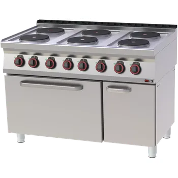 Sporák Sporák elektrický se statickou elektrickou troubou GN 2/1 - 6x plotýnka 400 V | REDFOX - SPT 70/120-21 E