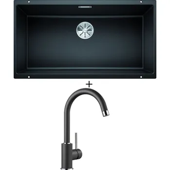 Granitový dřez Dřez pod desku SET Blanco SUBLINE 800 U antracit 523141 + Blanco MIDA antracit 519415