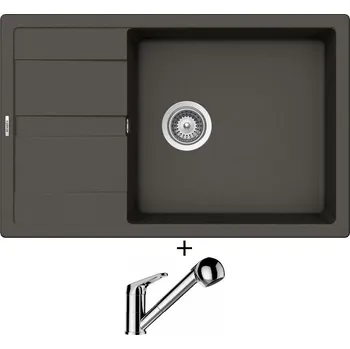 Granitový dřez Granitový dřez SET Schock MANHATTAN D-100LS Asphalt + Schock COSMO 525122 chrom