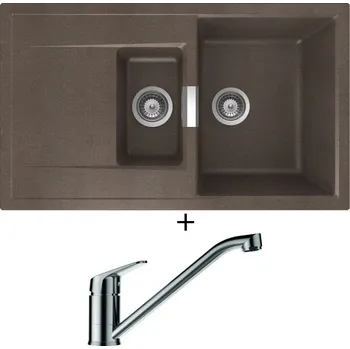 Granitový dřez Granitový dřez SET Schock MONO D-150 Bronze + Schock EVINAS 577000 nerez