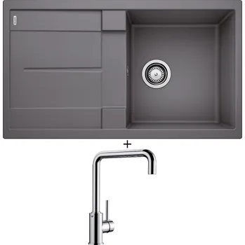 Granitový dřez Granitový dřez SET Blanco METRA 5 S šedá skála 518872 + Blanco MILI chrom 519413