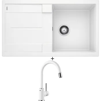 Granitový dřez Granitový dřez SET Blanco METRA 5 S bílá 513205 + Blanco MIDA-S bílá 521457