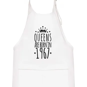 Kuchyňská zástěra Queens are born in 1967 - Dětská zástěra na vaření - Univerzální velikost ( Bílá )