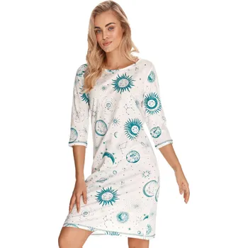 Dámská noční košile Dámská vzorovaná noční košile Bruna 2766/21 Taro Barva/Velikost: bílá / M