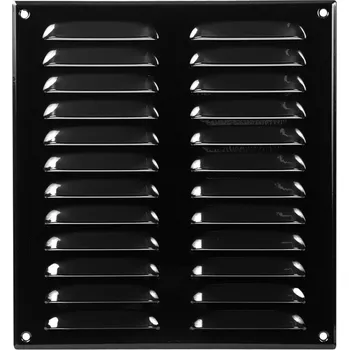 Příslušenství pro vzduchotechniku Ventishop KVMc 260x280 kovová hranatá větrací mřížka se síťkou, černá