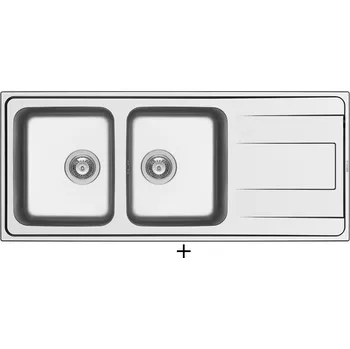 Nerezový dřez SET Pyramis ALEA 116X50 2B 1D nerez + Pyramis SILVIO chrom
