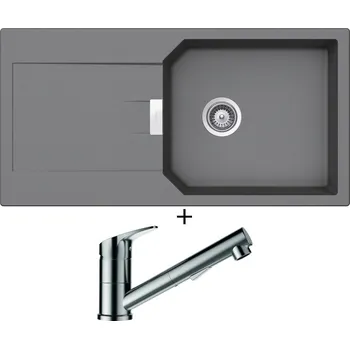 Granitový dřez Granitový dřez SET Schock MANHATTAN D-100L Croma + Schock EVINAS 577120 nerez