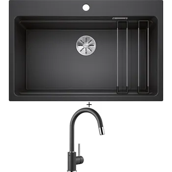 Granitový dřez SET Blanco ETAGON 8 antracit 525187 + Blanco MIDA-S antracit 521455