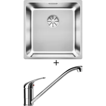 Nerezový dřez Dřez pod desku SET Blanco SOLIS 400-U nerez kartáčovaný 526117 + Blanco DARAS chrom 517720