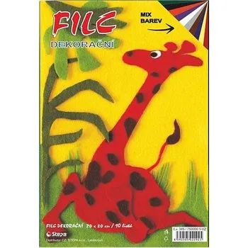 Kancelářský papír Dekorační filc 20 x 30 cm, barevná plsť, sada 10 barev