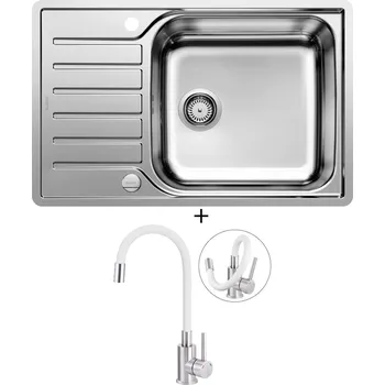 Nerezový dřez Nerezový dřez SET Blanco LANTOS XL 6 S-IF Compact nerez kartáčovaný s excentrem 523140 + Deante NEO LUNO BOC W720 nerez