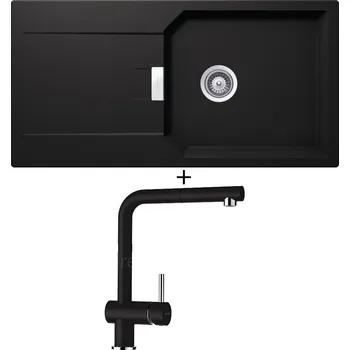 Granitový dřez Granitový dřez SET Schock MANHATTAN D-100L Nero + Schock EPOS 540120 Nero