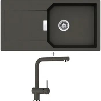Granitový dřez Granitový dřez SET Schock MANHATTAN D-100L Asphalt + Schock EPOS 540120 Asphalt