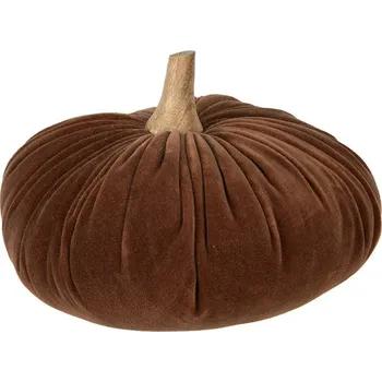 Bytová dekorace Hnědá textilní dekorace dýně Pumpkin XXL - Ø 25*16 cm