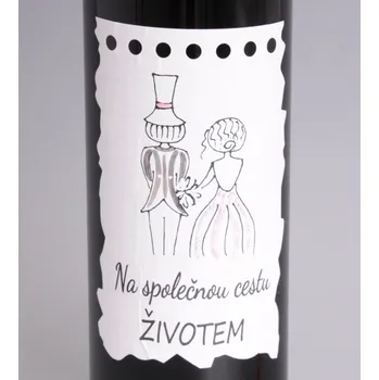 Víno Víno s etiketou - nevěsta a ženich víno: Chardonnay - polosuché