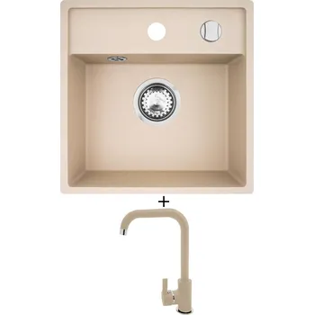 Granitový dřez Granitový dřez SET Pyramis CAMEA MINI (40x40) 1B béžová + Pyramis SILVIO béžová