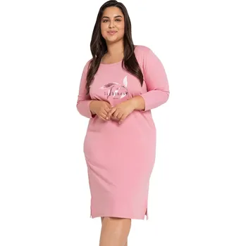Dámská noční košile Dámská jednobarevná noční košile Olympia 3019/3020/32 Taro Barva/Velikost: růžová (pink) / XXL