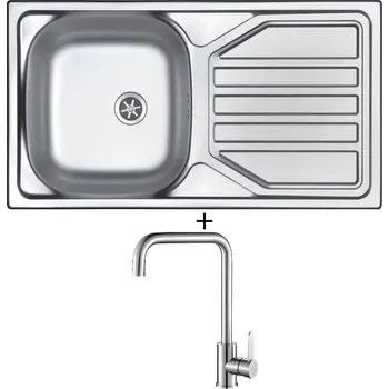 Kuchyňský dřez Nerezový dřez SET Sinks OKIO 780 M nerez matný + Laveo BONA BAB 265D nerez