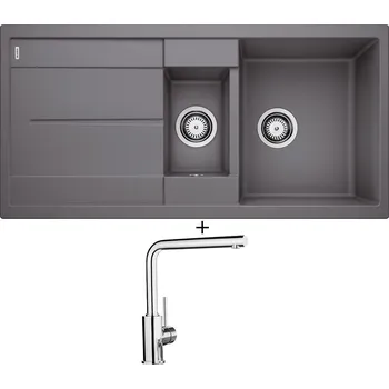 Granitový dřez Granitový dřez SET Blanco METRA 6 S šedá skála 518878 + Blanco MILA chrom 519414