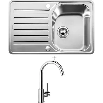 Nerezový dřez Nerezový dřez SET Blanco LANTOS 45 S IF Compact nerez kartáčovaný s excentrem 519059 + Blanco MIDA chrom 517742