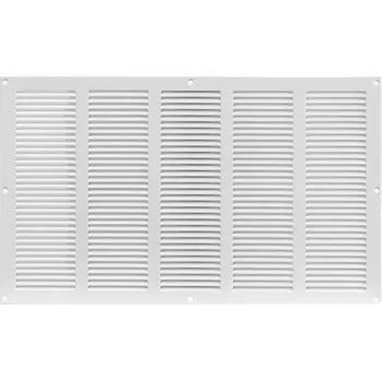 Ventishop KVMb 500x300 kovová hranatá větrací mřížka se síťkou, bílá