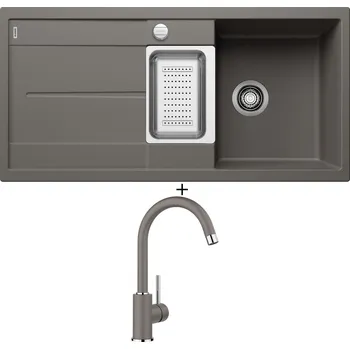Granitový dřez Granitový dřez SET Blanco METRA 6 S šedá vulkán s excentrem 527295 + Blanco MIDA šedá vulkán 526965