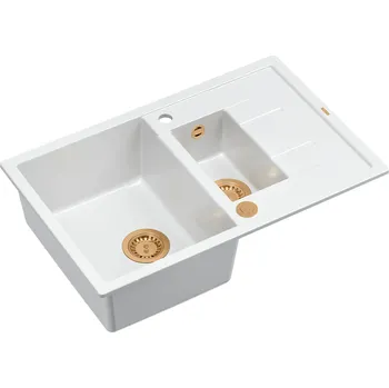 Granitový dřez Quadron Morgan dřez graniteq 78x50 cm bílá HB8224U1-C1_P2O