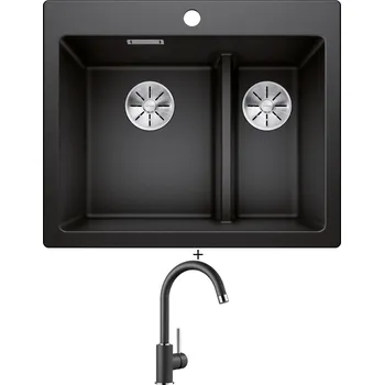 Granitový dřez Granitový dřez SET Blanco PLEON 6 SPLIT antracit 521689 + Blanco MIDA antracit 519415