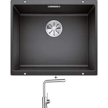 Granitový dřez Dřez pod desku SET Blanco SUBLINE 500 U antracit 523432 + Blanco MILA chrom 519414