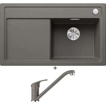 Kuchyňský dřez Granitový dřez SET Blanco ZENAR 45 S šedá vulkán 527361 + Blanco DARAS šedá vulkán 526934