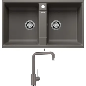 Granitový dřez Granitový dřez SET Blanco ZIA 9 šedá vulkán 527393 + Blanco MILI šedá vulkán 527460