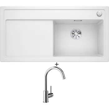 Granitový dřez Granitový dřez SET Blanco ZENAR XL 6 S bílá 523968 + Blanco MIDA chrom 517742