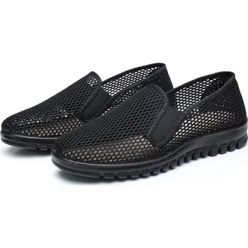 Pánské mokasíny Pánské prodyšné mokasíny z lehké síťoviny - 42 Barva: Černá, Velikost: 42