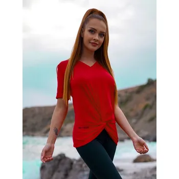 Dámské tričko NEYWER Dámské sportovní tričko s uzlem červené TT232 Velikost: XS