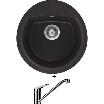 Granitový dřez Granitový dřez SET Schock MANHATTAN R-100 Nero + Schock COSMO 525001 chrom