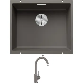 Granitový dřez Dřez pod desku SET Blanco SUBLINE 500 U šedá vulkán 527353 + Blanco MIDA šedá vulkán 526965