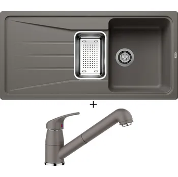 Granitový dřez Granitový dřez SET Blanco SONA 6 S šedá vulkán + nerezová miska + Blanco DARAS-S šedá vulkán 526936