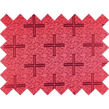 HEDVA ČESKÝ BROKÁT Vzorek brokátu 5x10cm 50749 KŘÍŽ V RATOLESTI vínová