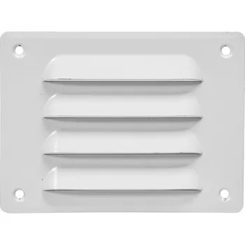 Ventishop KVMb 140x105 kovová hranatá větrací mřížka se síťkou, bílá