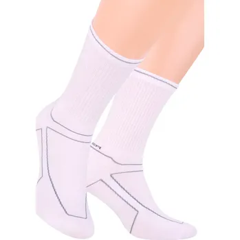 Pánské oblečení Pánské klasické sportovní ponožky s nápisem Power 057/165 STEVEN Barva/Velikost: bílá / 44/46