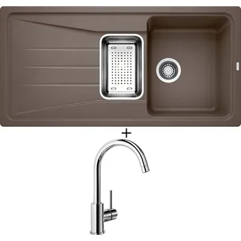 Granitový dřez Granitový dřez SET Blanco SONA 6 S kávová + nerezová miska + Blanco MIDA chrom 517742