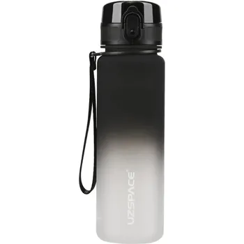 Sportovní láhev s brčkem - Černý a bílý,1,0 l