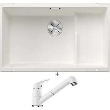 Granitový dřez Dřez pod desku SET Blanco SUBLINE 700 U Level bílá 523542 + Blanco DARAS-S bílá 517735