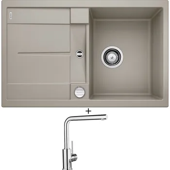 Granitový dřez Granitový dřez SET Blanco METRA 45 S tartufo + excentrické ovládání + Blanco MILA chrom 519414