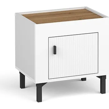 Noční stolek Noční stolek MOSSA Mo11, Dub Whisky/Bílá Mat